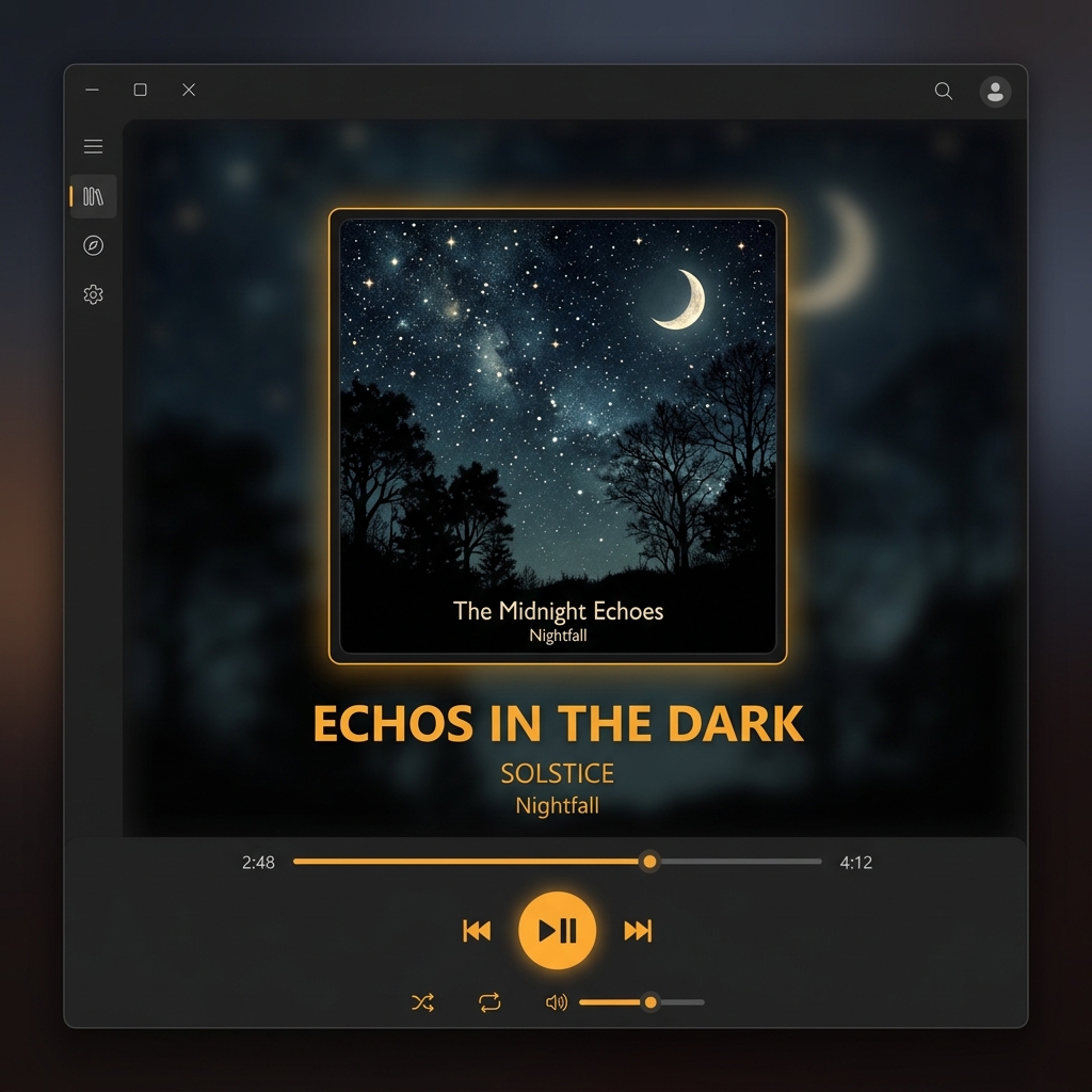Tplayer detailed now-playing view with album art, queue, and EQ